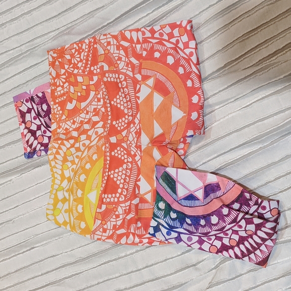 Rainbow Chakra Colored Recycle Material Yoga Pants - Picture 1 of 4